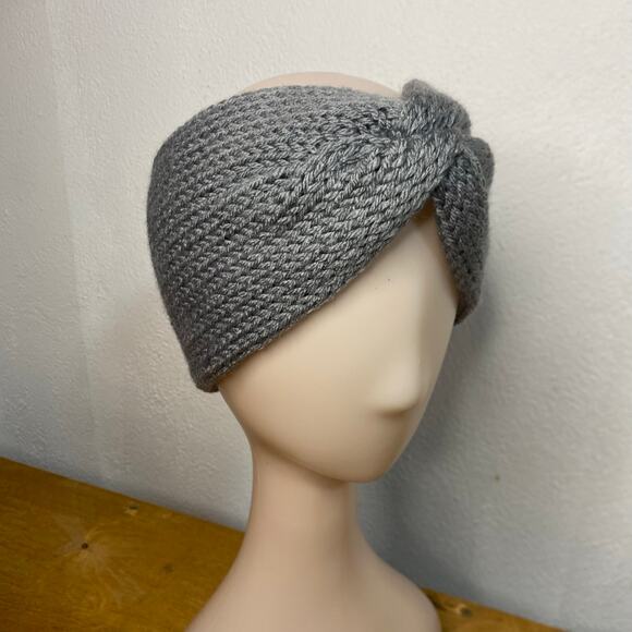 Ear Warmer Twisted Gray Knitted Headband Women Hairband Winter Holiday Gift - Picture 5 of 6